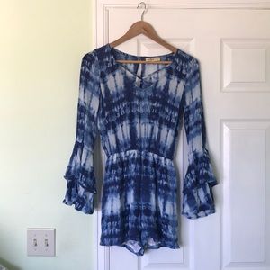 Blue Tie-Dye Romper